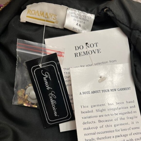 Roaman's Floral Beaded Sequin Sleeveless Dress & Jacket Set - Picture 10 of 10